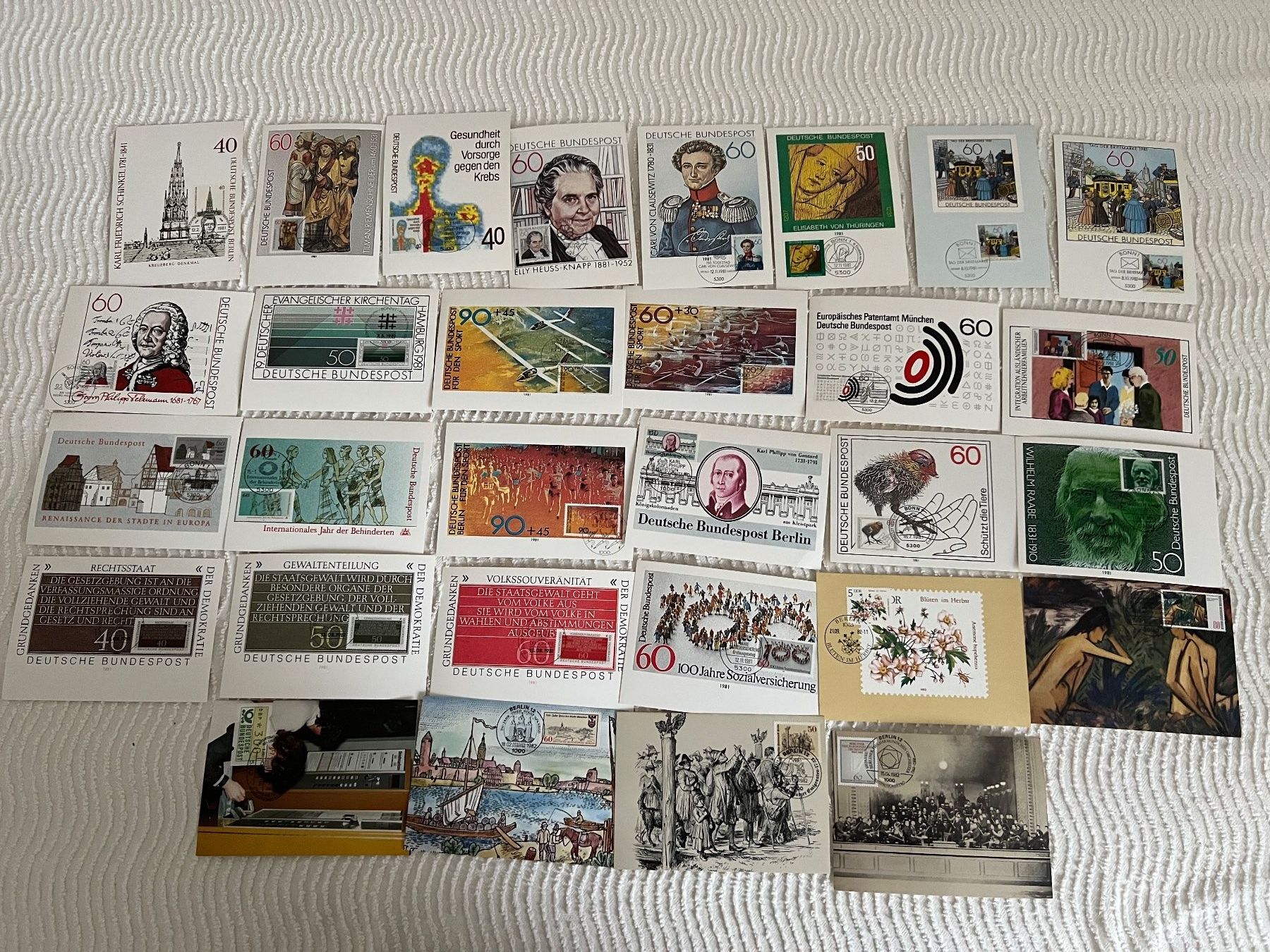 Tutti i francobolli: Lot 30 Stück Maximumkarten BRD1981   (R754) – Usato da Hinwil venduto da Sidi4