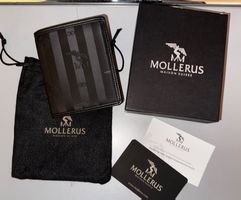 Maison Mollerus BEVERIN Portemonnaie Leder schwarz gold NEU