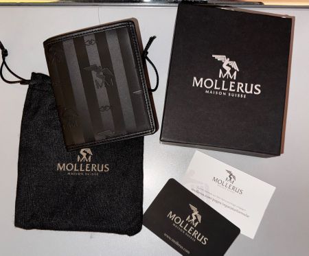 Maison Mollerus BEVERIN Portemonnaie Leder schwarz gold NEU
