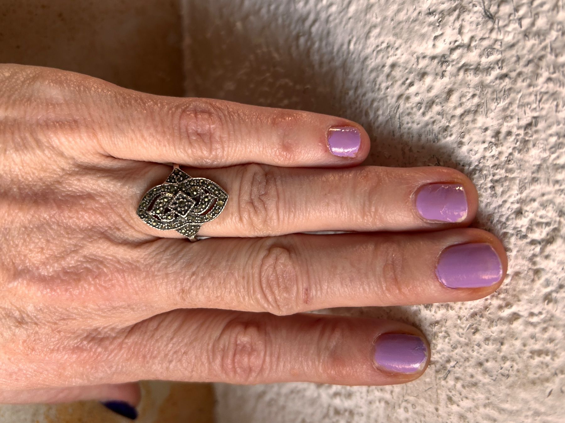 Anelli: Vintage Silberschmuck: Markasit Ring (Grösse 54.5) – Usato da Dittingen venduto da Bellevista 2