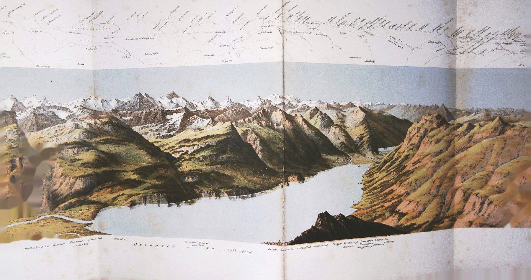 Stiche: Brienzer Rothorn   Panorama von G. Studer 1865  selten – Gebraucht aus Rafz von booksell 3