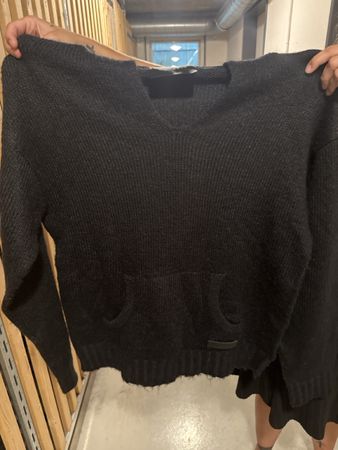 Strickpullover Richmond mit Kapuze schwarz Grösse M Neu