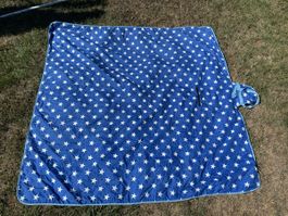 Picknickdecke Sterne Blau mit Tragegriff