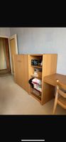 Bureau avec étagères bois clair bon état