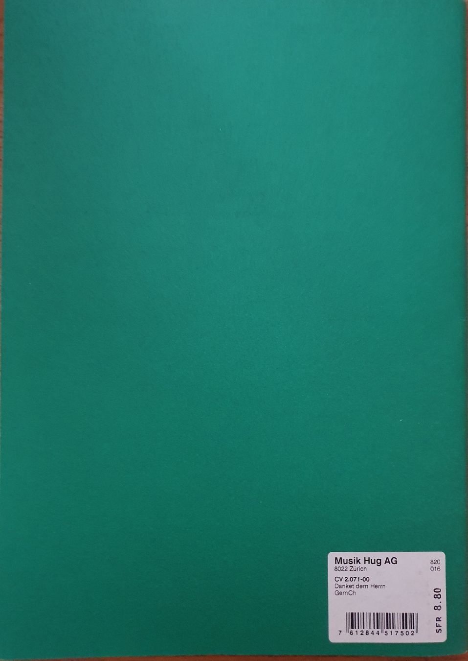 Bücher: Chorheft "Danket dem Herrn" von 1989 – Neu (gemäss Beschreibung) aus Zürich von Philotimo 2