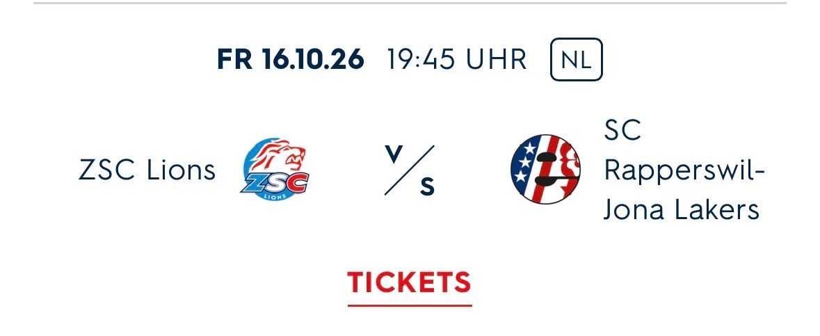 Biglietti: ZSC Lions vs SC Rapperswil Jona Lakers – Nuovo (secondo la descrizione) da Zürich venduto da tca_87jp