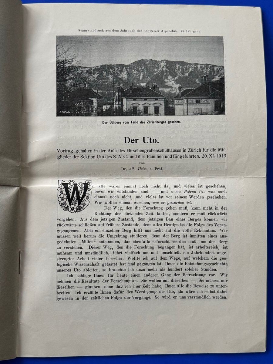 Bücher: A. Heim der Uto 1913 mit Widmung + 2 handschriftliche Karten – Gebraucht aus Adliswil von buch_und_kunst