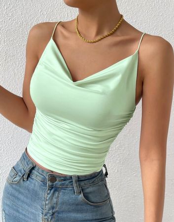 Mintgrünes Sommer Top, Grösse L
