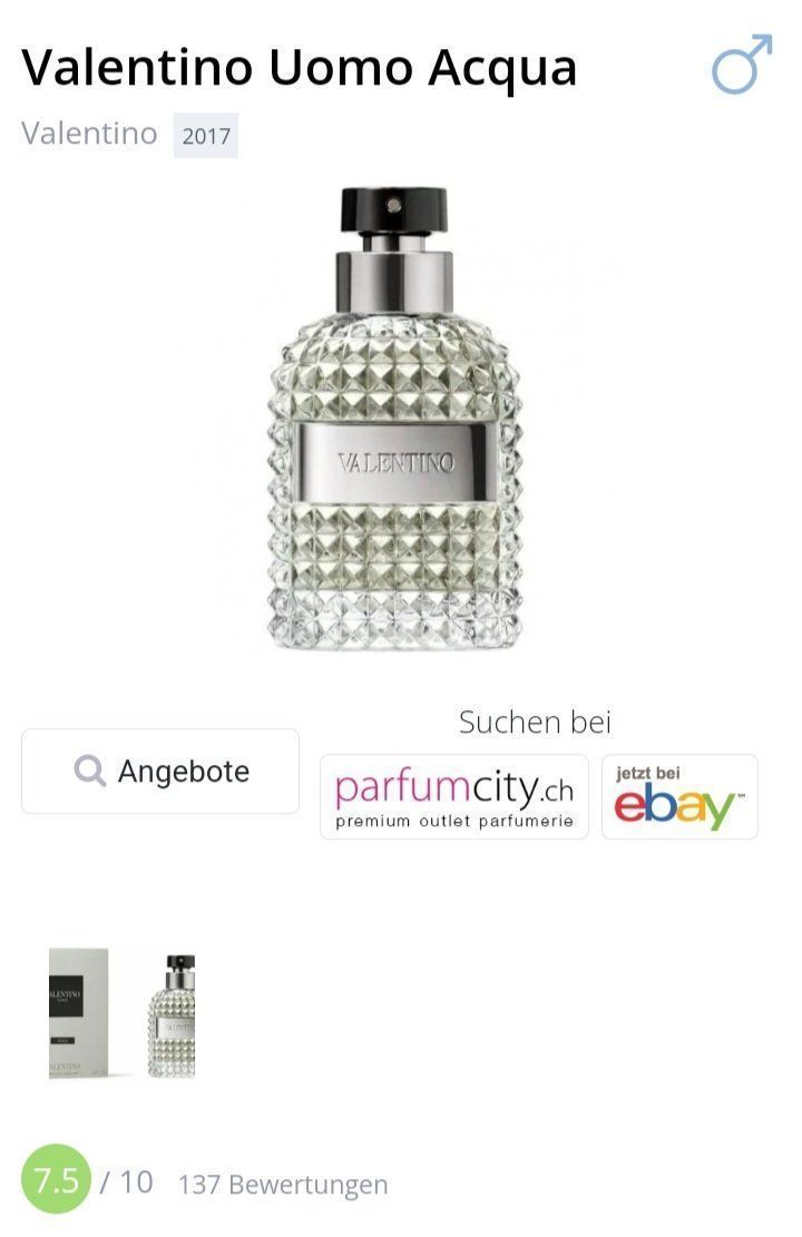 Valentino Profumi & Eau de Toilette: 5 ml VALENTINO UOMO ACQUA ABFÜLLUNG – Nuovo (secondo la descrizione) da St. Gallen venduto da CaliSunshine 2