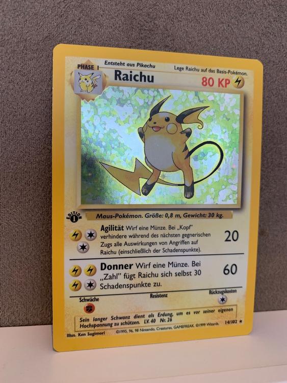 Pokemon Holo Raichu Base Set 14/102 Mint 海外 即決-