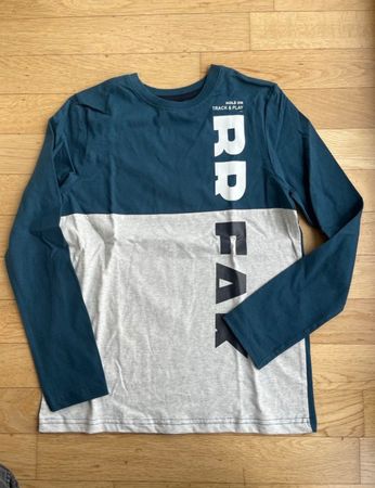 Blau-Graues Langarmshirt für Jungen, Grösse 146/152 NEU