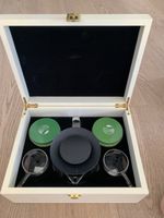 Glass Teapot Set With 2 Cups And Tea Tins