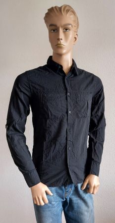 Neues Schwarzes Aemkei Herren Hemd,  Grösse S