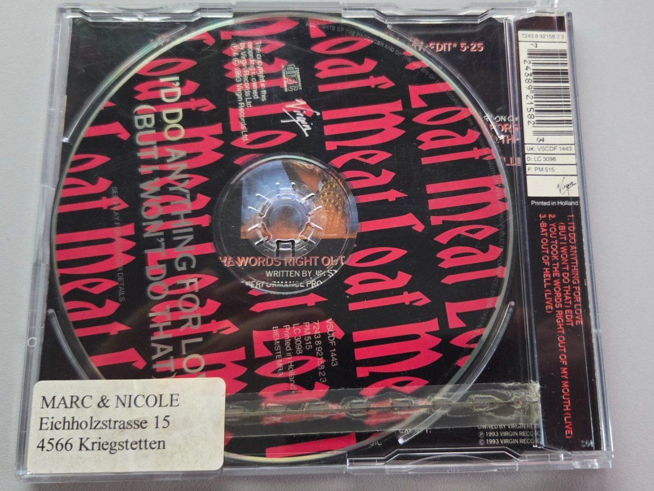 CDs: CD Meat Loaf - I'd Do Anything For Love – D'occasion à Schaffhausen par Kellerrassel 2