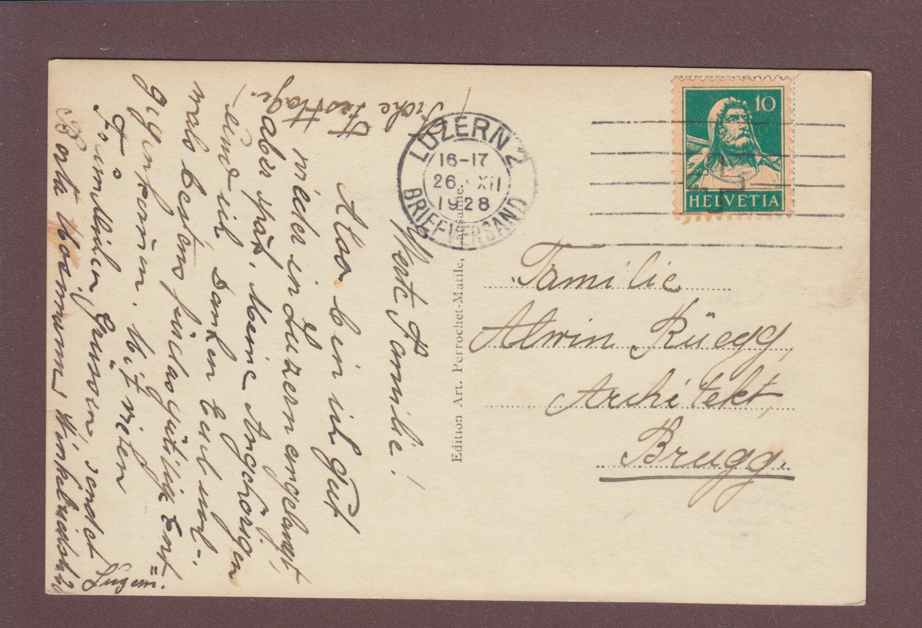 Cartoline postali: LUZERN - Generalansicht - 1928 – Usato da Pully venduto da nicecards 1