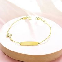 Armband Gelbgold 9K personalisiert Kreuz