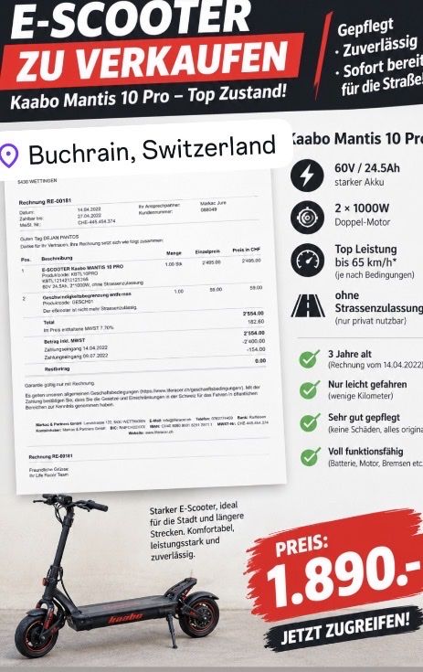Scooters: Elektroscooter – Gebraucht aus Buchrain von inf_6hd2