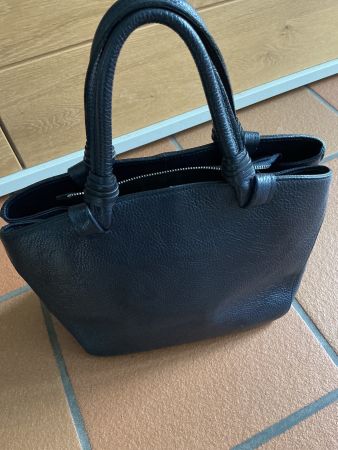Leder Tasche dunkel blau
