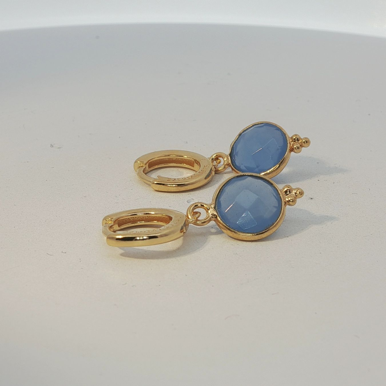 Olga Ribler Ohrringe & -stecker: Kreolen mit blauem Chalcedon – Neu (gemäss Beschreibung) aus Luzern von MonikaS03 4