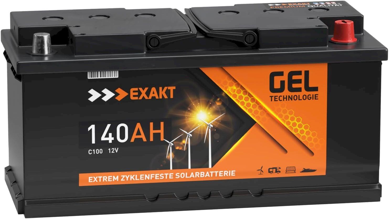 Batterie: EXAKT GEL Solarbatterie 140Ah 12V – Nuovo e nell'imballaggio originale da Bottighofen venduto da zaap 2