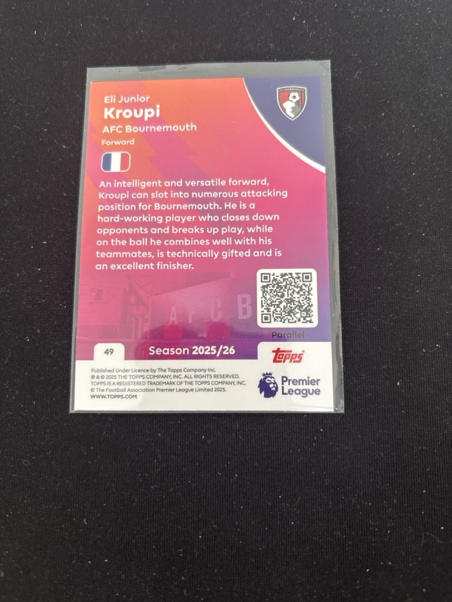 Topps Carte collezionabili: Topps - Premier League - Eli Junior Kroupi - Bournemouth – Usato da Kaiseraugst venduto da Baum_12 1