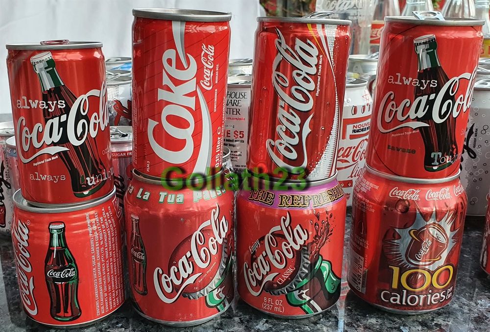 Sammlung Coca Cola Dosen Flaschen Welt