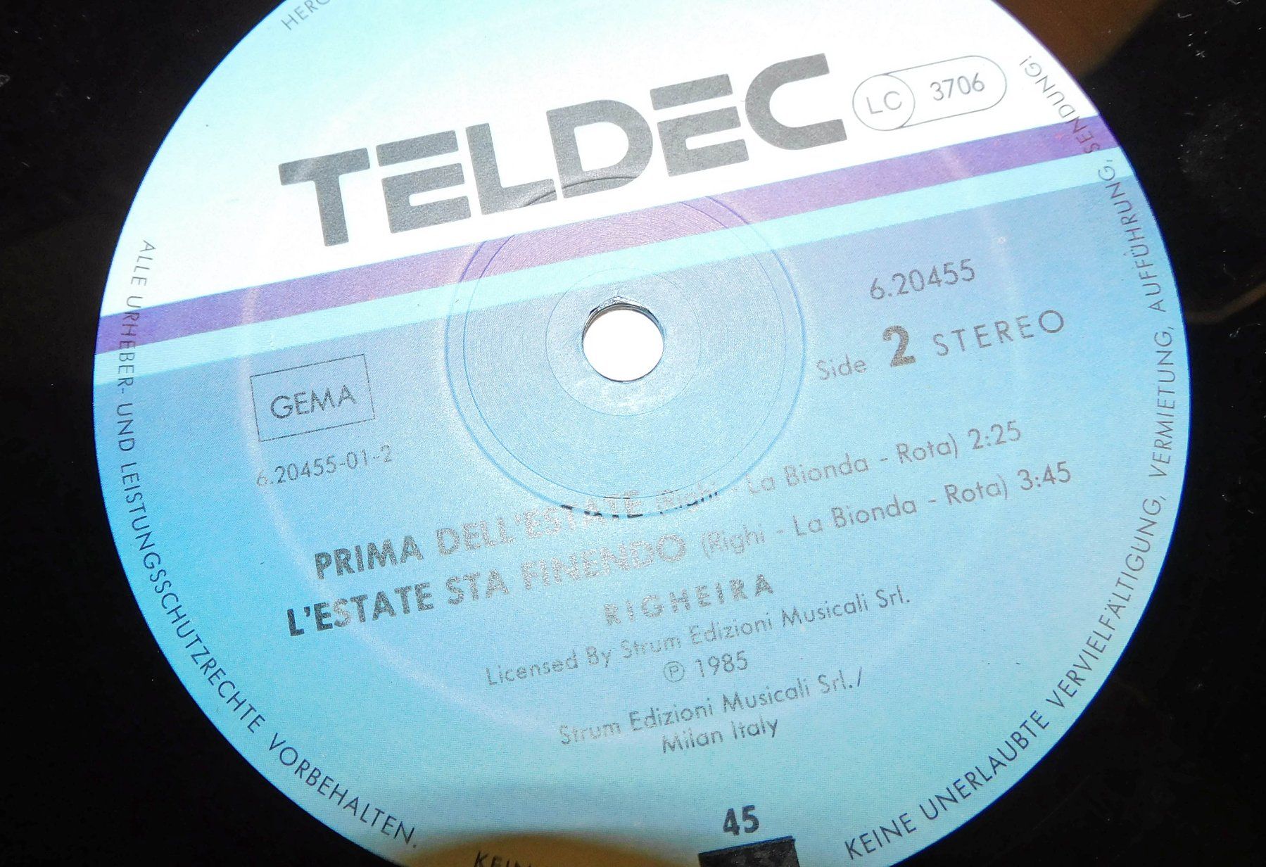 Dischi in vinile: Lp - Righeira-  Schallplatte 1985   Lp – Usato da Sursee venduto da 76 1