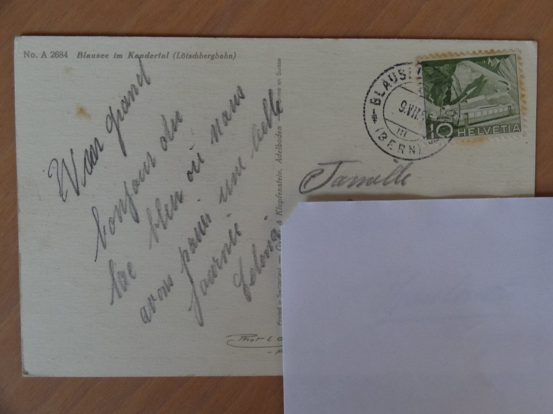 Cartoline postali: Blausee - Kandersteg - 1955 – Usato da St Léonard venduto da Riglin 1