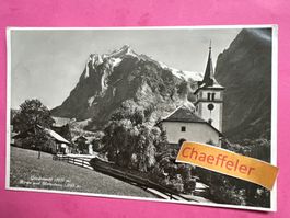 1936 Grindelwald, Kirche und Wetterhorn.
