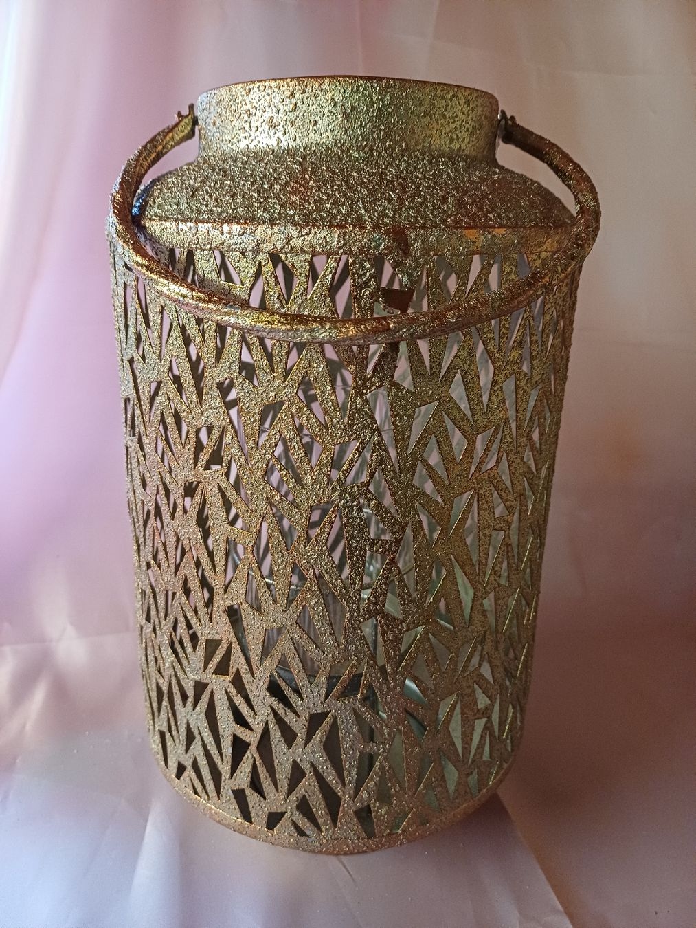 Lanterne: neu: Goldene Laterne mit Glas-Einsatz gross – Nuovo e nell'imballaggio originale da Nassen venduto da verrueckt