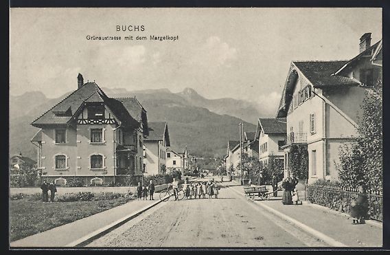 Cartoline postali: Buchs /Rheintal, Grünaustrasse mit dem  – Usato da Berlin venduto da bartko-reher