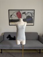 Muji - Canottiera con reggiseno in misto seta, Grigio, S