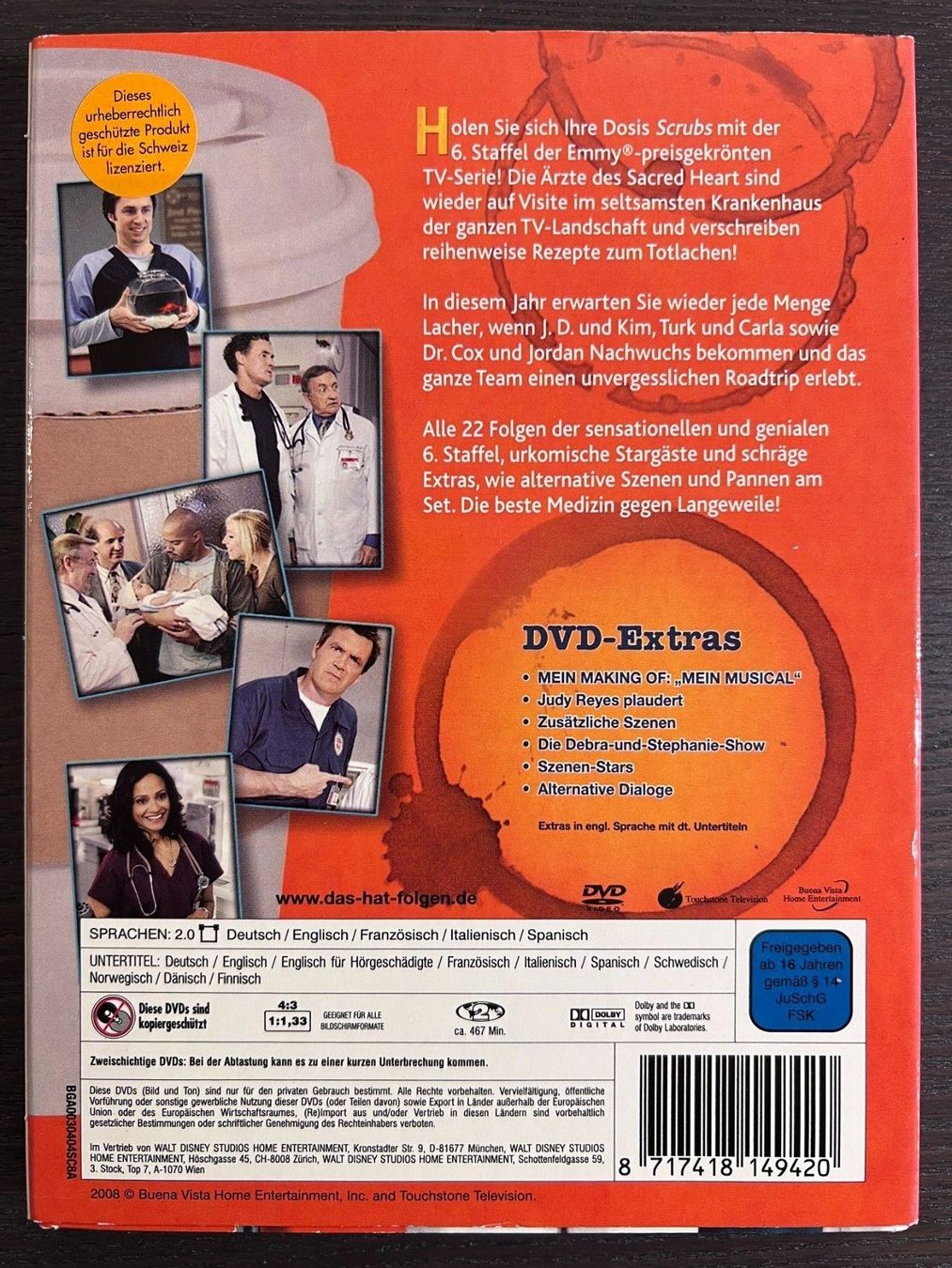 Alle DVDs: Scrubs - Die Anfänger Staffel 6 – Gebraucht aus Zürich von FilmFreunde 1