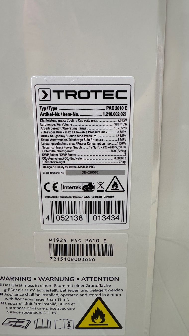 Trotec Condizionatori: Klimagerät - Trotec PAC 2610 – Nuovo (secondo la descrizione) da Hittnau venduto da gab_7hst 7