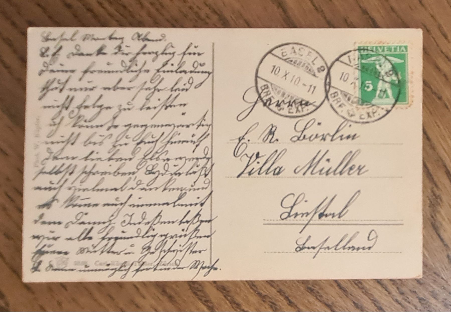 Cartoline postali: Engadinerhäuser in Zuoz 1910 – Usato da Ebikon venduto da Donar50 1