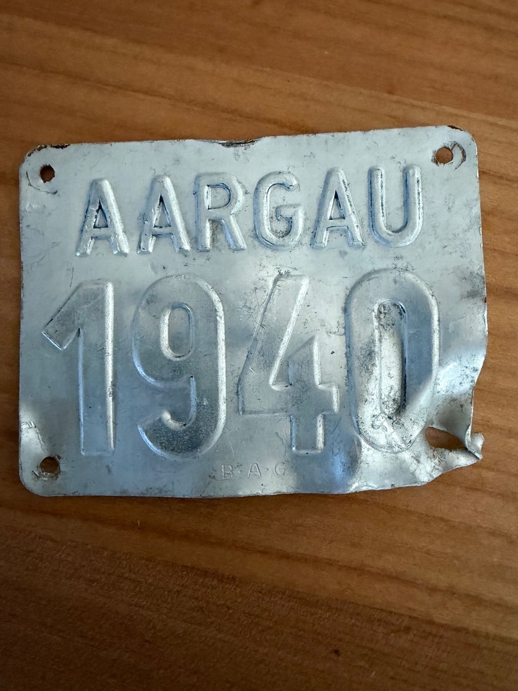 Insegne: Nummernschild Aargau 1940 Vintage Retro Oldtimer CHF – Usato da Hendschiken venduto da mst_1979 4