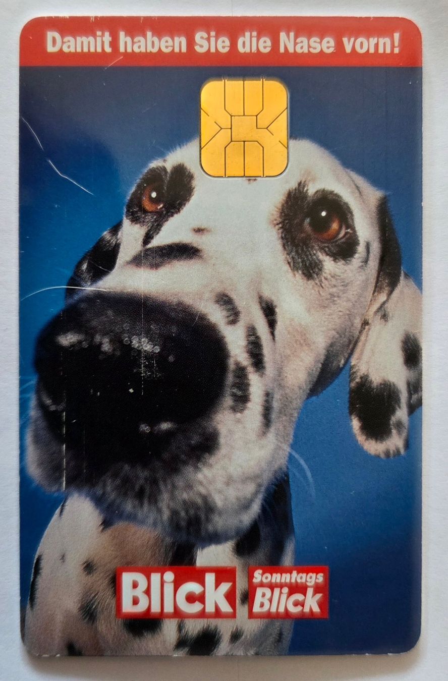 Schede telefoniche: Blick Abo Card Dalmatiner Sonntags Blick – Usato da Gossau SG venduto da oreliefredy