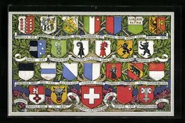 Künstler-AK Schweiz, Wappen der Kantone