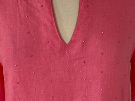 GCfontana Damen Bluse, 100% Leinen in Gr. 38, Rosa