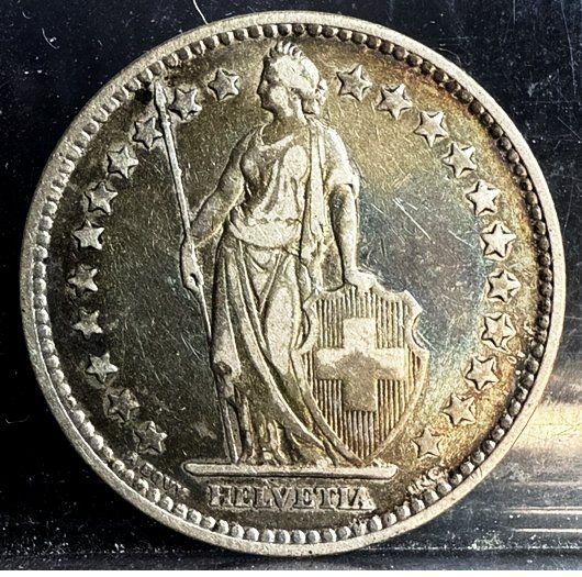 Alle Münzen: 2 FRANKEN 1875 SILBER SELTEN !!! – Gebraucht aus Aurigeno von SCS 6