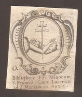 Ex-libris héraldique Couvent des franciscains LUCERNE XVIIIe