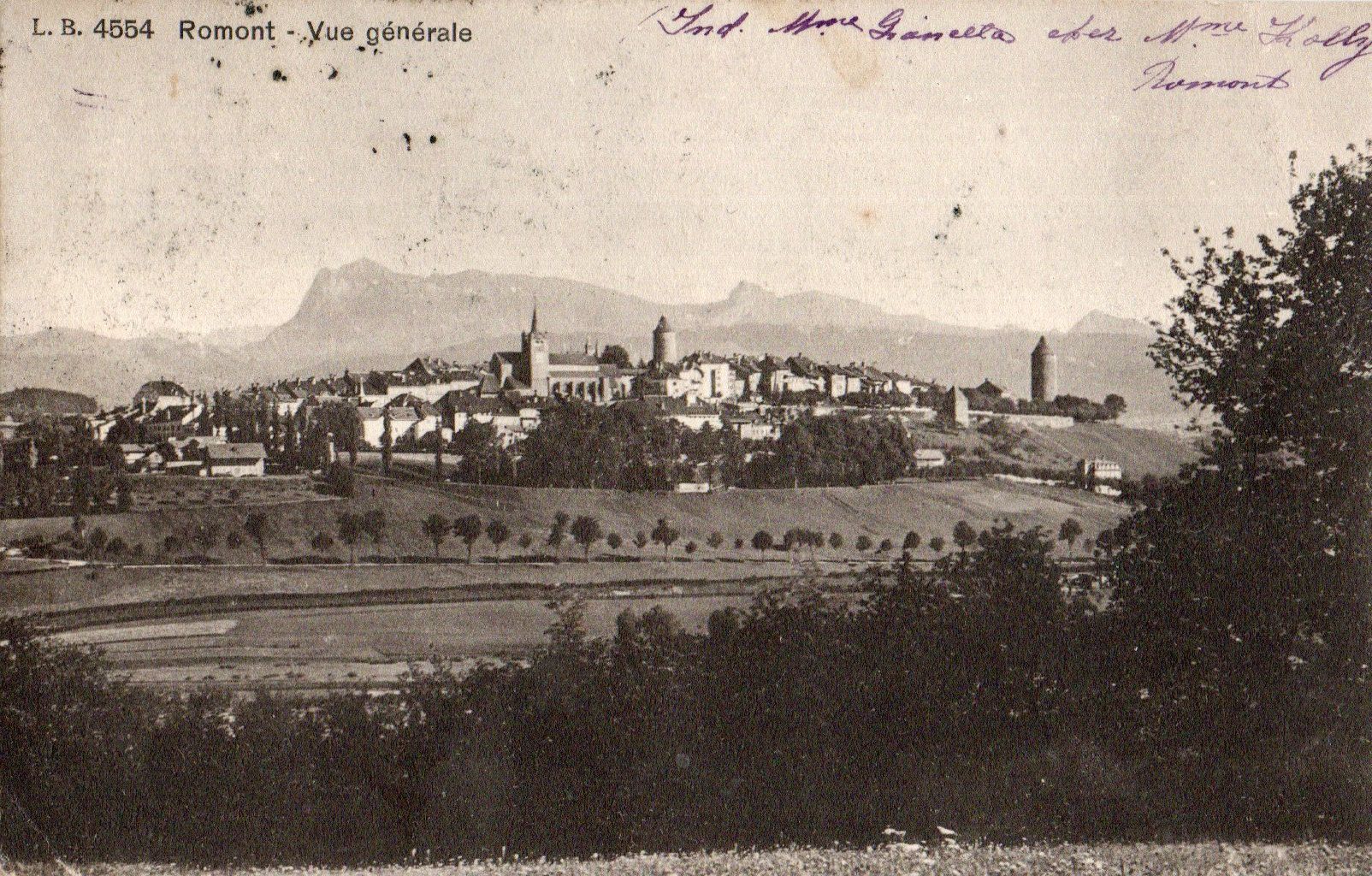 Ansichtskarten: Romont - Vue générale – Gebraucht aus Melano von pisonsdro