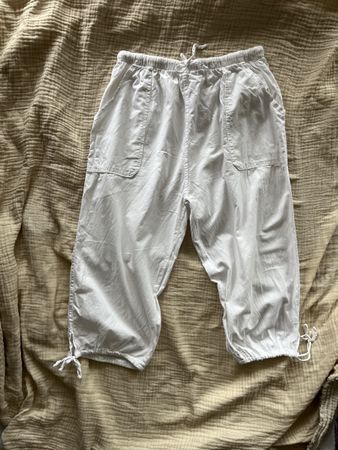 Spanische weisse Capri Baumwolle Hose, Gr. S