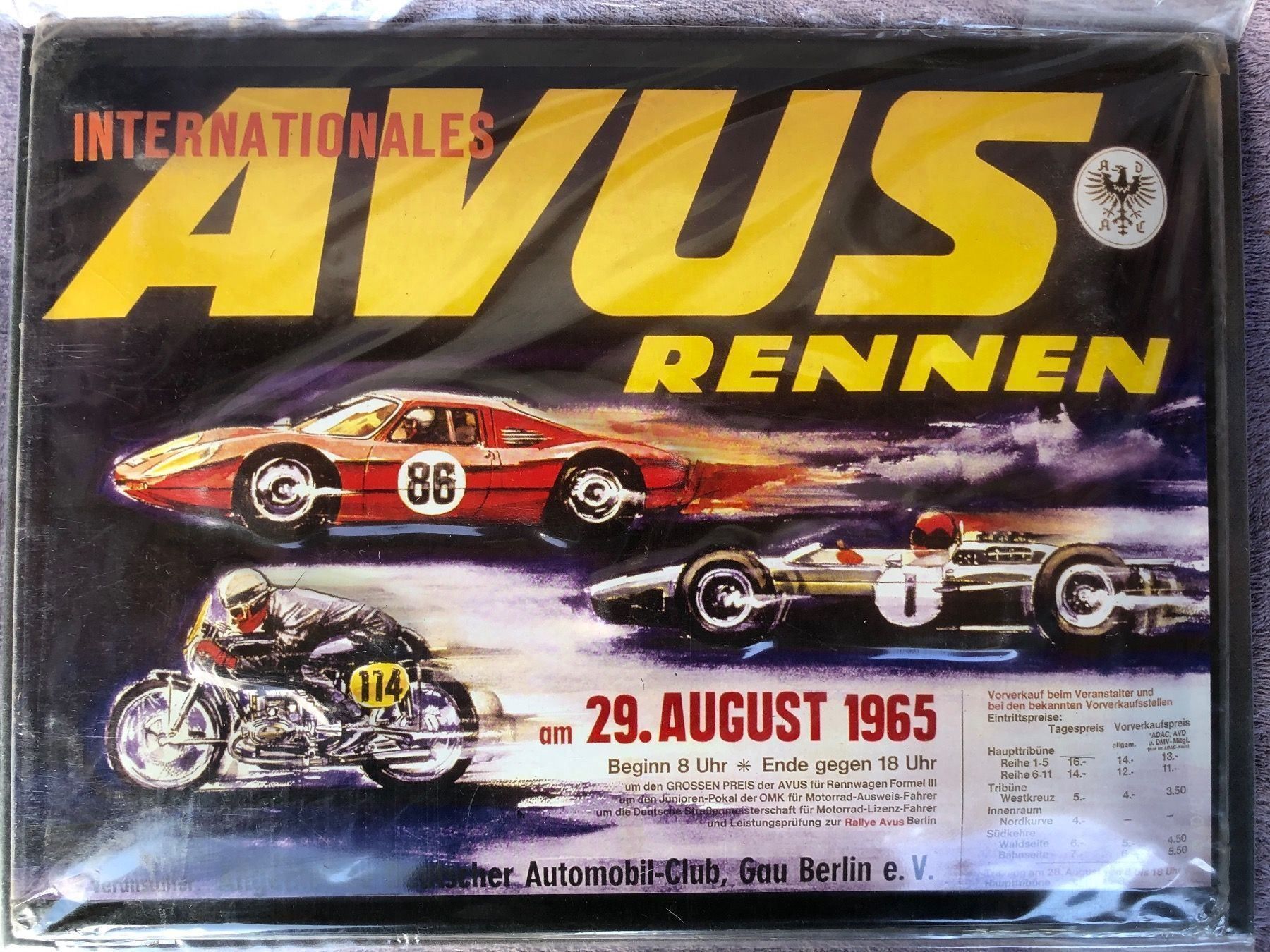 Insegne: Avus rennen 1965 Oldtimer grand prix – Nuovo (secondo la descrizione) da Reinach AG venduto da rares75