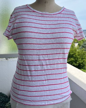 Massimo Dutti Leinen  Streifen-Shirt, Grösse XL