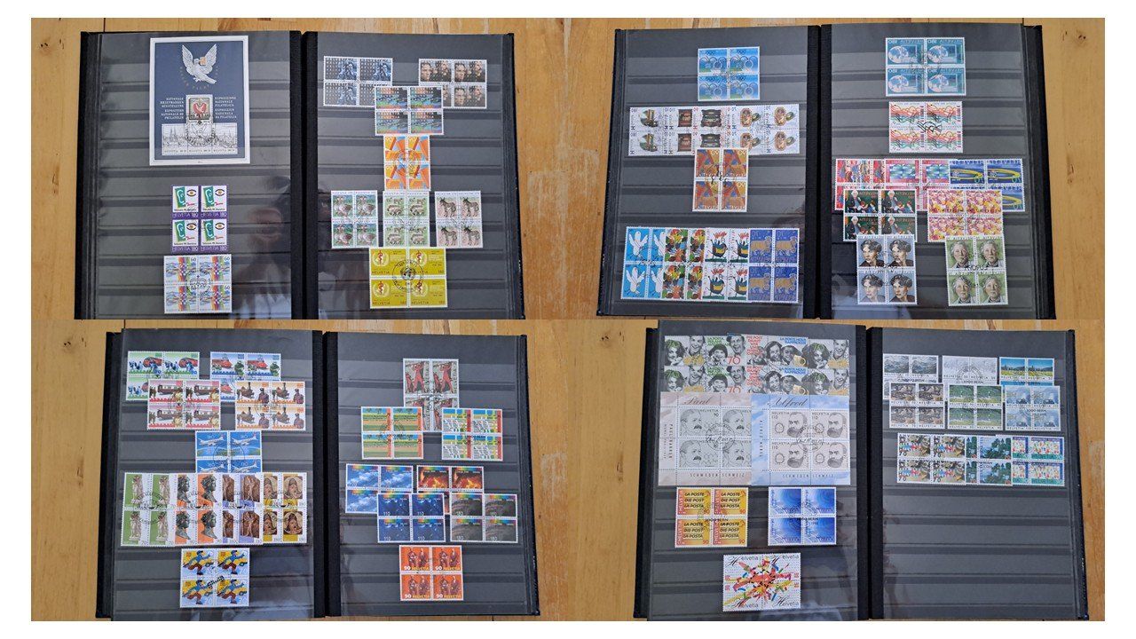 Tutti i francobolli: Schweizer Briefmarkensammlung 4er-Blöcke – Usato da Bergdietikon venduto da Lion-King 5