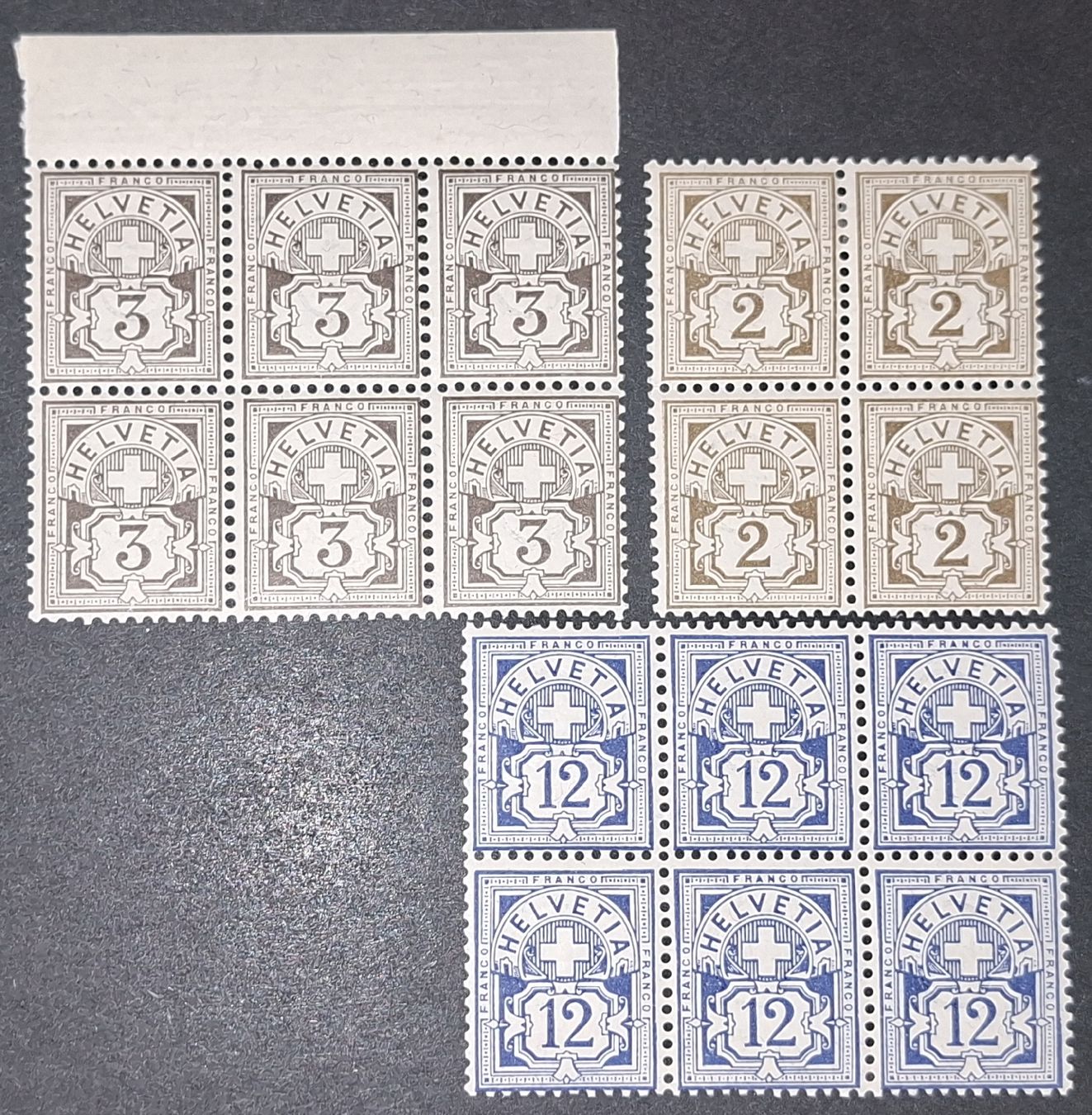 Alle Briefmarken: Lot Wertzifferblocks 58B / 59B / 62B – Gebraucht aus Balgach von SIMEON27
