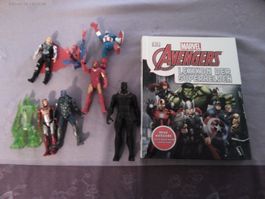Avengers Lexikon + Superhelden Figuren-Set zu verkaufen!!!!