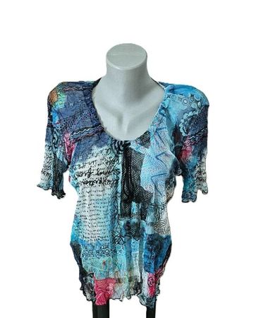leichtes T-Shirt ca. Gr. S bunt wie Desigual Hippie
