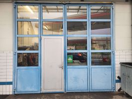 Garagetor mit integrierter Türe blau gebraucht